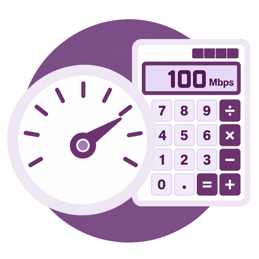 Broadband speed needs calculator icon.